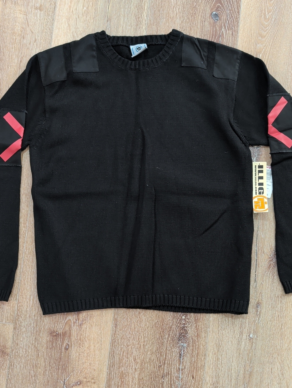 Illig Black Military X Sweater - Size L NWT